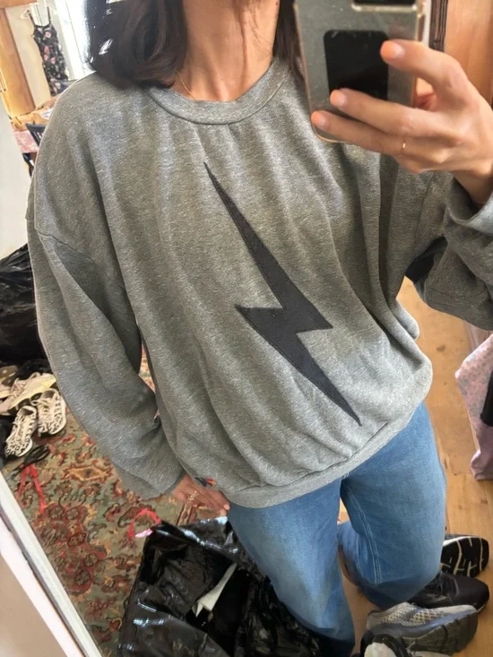 Aviator Nation Gray Bolt Crewneck medium - Picture 2 of 5